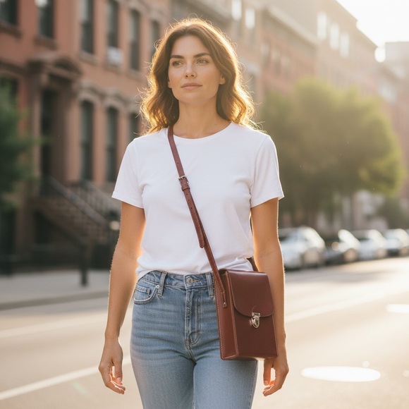 Homa Handbags - Vintage Homa Leather Camera Bag, Crossbody Purse, English Leather, Brown